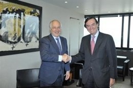 Joan Maria Nin y Carlos Guille en la firma de un acuerdo para financiar a pymes 