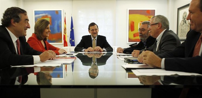 Rajoy, Bañéz, Rosell, Toxo, Méndez y Terciado
