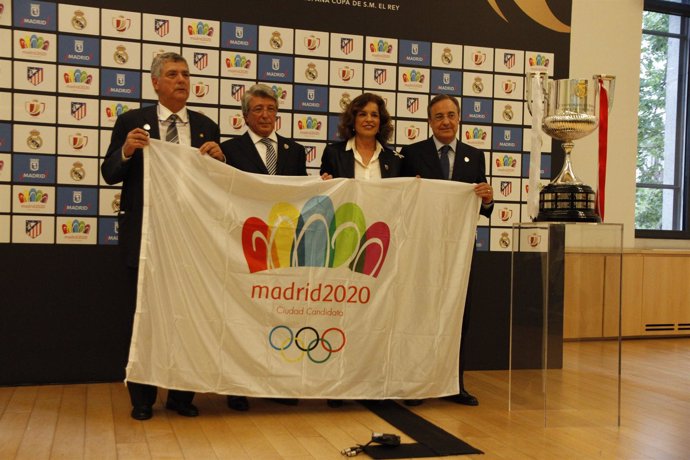 Florentino Pérez y Enrique Cerezo muestran su apoyo a Madrid 2020