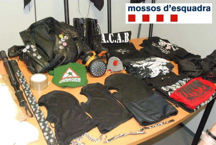 Material incautado a los detenidos de Bandera Negra