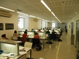 Sala de estudio de la Biblioteca foral