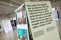 Uno de los paneles de la muestra de Médicos sin Fronteras.