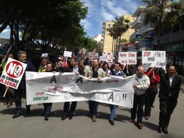 Manifestación en contra de la venta ilegal