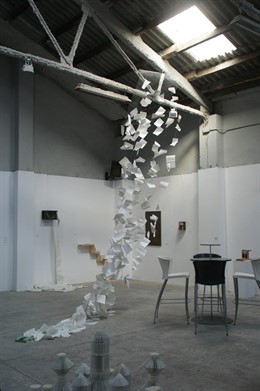 Imagen de la exposición BiblioFilia en la editorial Obrapropia