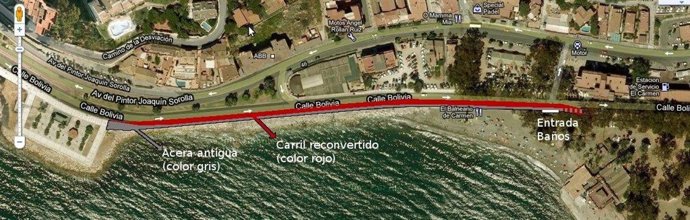 Carril bici litoral en la zona este de Málaga propuesto por IU