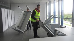 Comienza el traslado del mobiliario a la Ciudad de la Justicia de Zaragoza