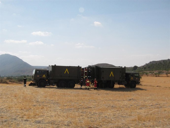La UME en el incendio este verano en Murcia