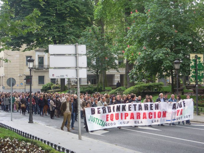 Manifestación de trabajadores de Justicia en Bilbao