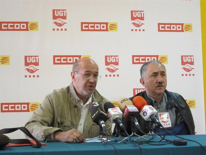 El secretario gral de CC.OO. J.C.Gallego y el de UGT J.M. Alvarez