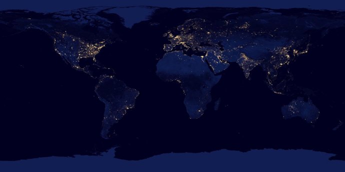 Contaminación lumínica en la Tierra