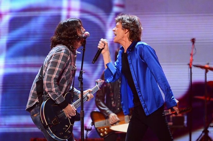 Dave Grohl y Mick Jagger