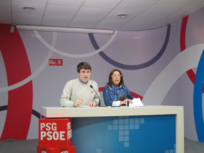 Carmen Gallego, viceportavoz del PSdeG en el Parlamento, ante la prensa