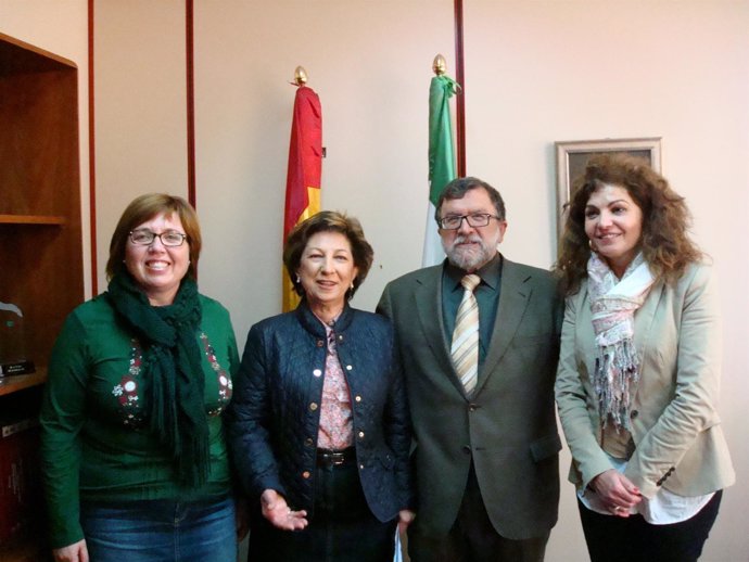 Ortega, Nestares, Cifuentes y Olmedilla en la reunión sobre la Catedral de Jaén.