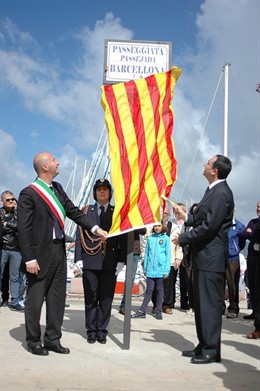 J.Ciurana (t.De alcalde Barcelona) Stefano Lubrano (alcalde L'Alguer)