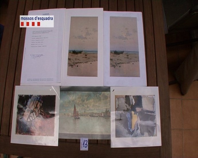 Obras de arte falsificadas intervenidas en Barcelona