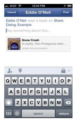 Facebbok añade la opción de 'Compartir' en iOS para los desarrolladores