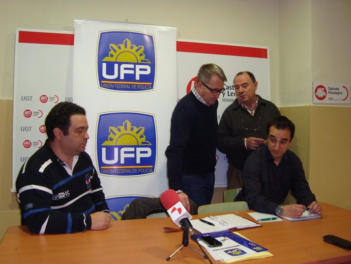 Representantes de UFG y UGT, en Segovia.