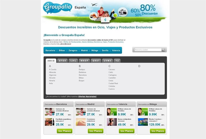 Página web Groupalia