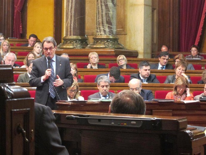 El pte.Artur Mas ante el pleno del Parlament