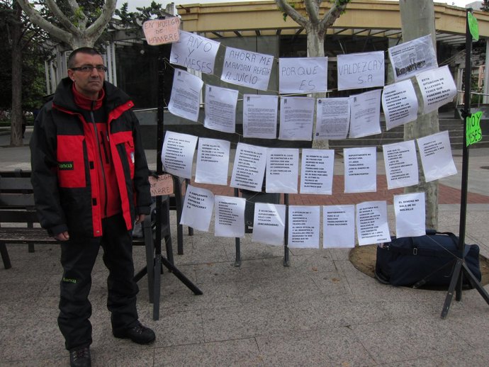 Extrabajador de Valdezcaray en huelga de hambre frente al Palacio de Gobierno