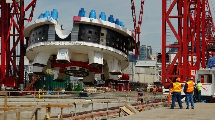 Montaje de la tuneladora de ACS para el túnel de Seattle