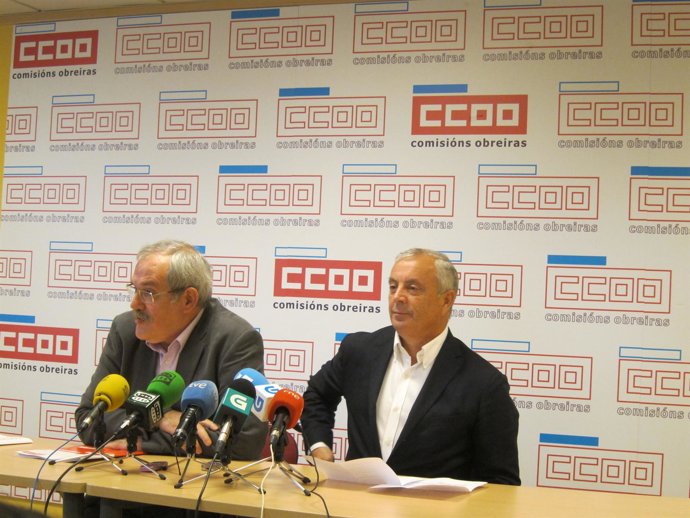 Xosé Manuel Sánchez Aguión (CC.OO) y Pachi Vázquez (PSdeG)