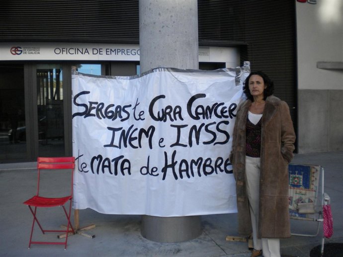 Mujer en huelga de hambre en Vigo