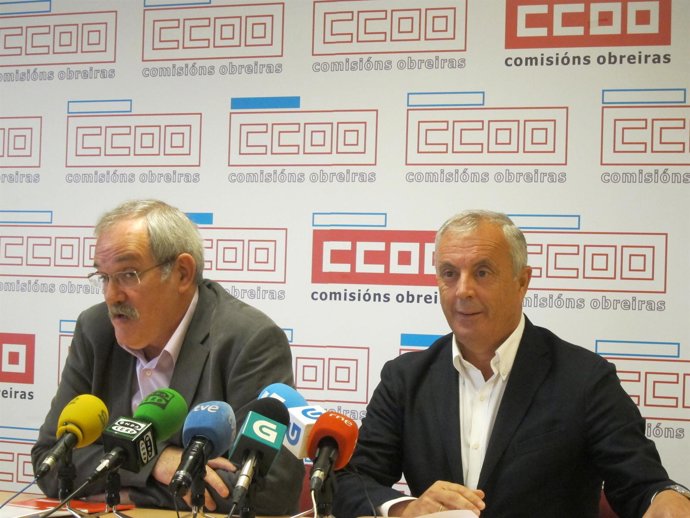 Xosé Manuel Sánchez Aguión (CC.OO.) y Pachi Vázquez (PSdeG)