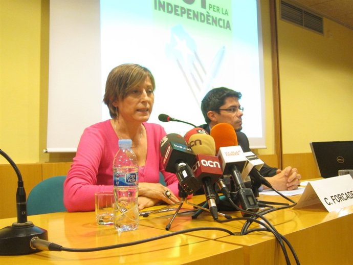 Los dirigentes de la ANC Carme Forcadell y Roger Fatjó