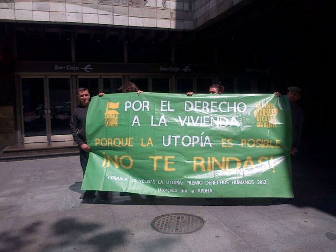 Protesta de la 'Corrala' en Zaragoza.