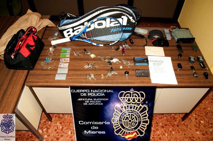 Objetos recuperados por la Policía. 