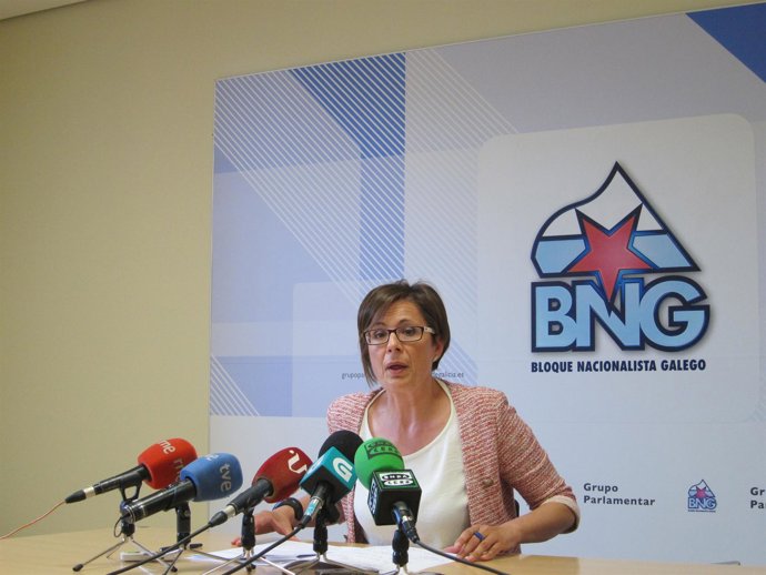 La diputada del BNG Carme Adán durante una rueda de prensa