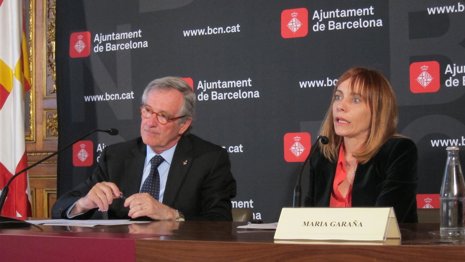Xavier Trias (alcalde de Barcelona), María Garaña (pta.Microsoft Ibérica)