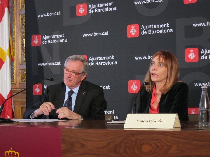 Xavier Trias (alcalde de Barcelona), María Garaña (pta.Microsoft Ibérica)