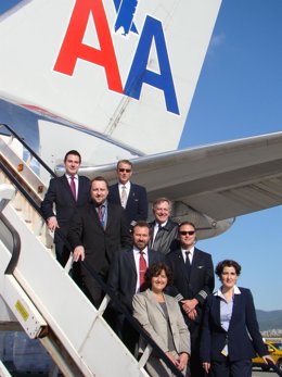 Quinto aniversario de la ruta de American Airlines entre Barcelona y Nueva York