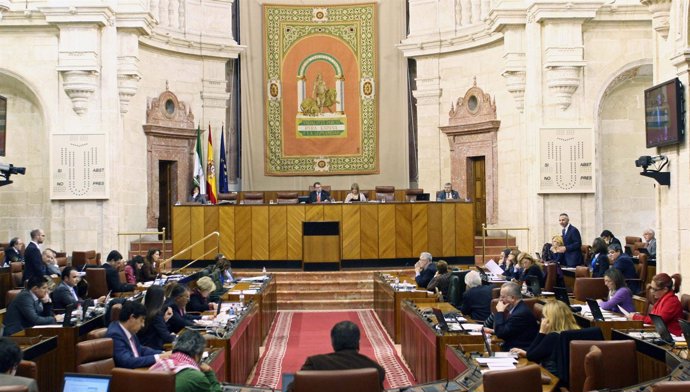 Imagen del Pleno del PArlamento durante la votación