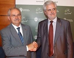 El concejal del Vendrell Benet Jané y el alcalde, Martí Carnicer. 