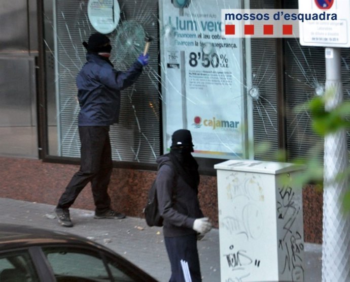 Altercados en la manifestación del 1 de mayo en Barcelona