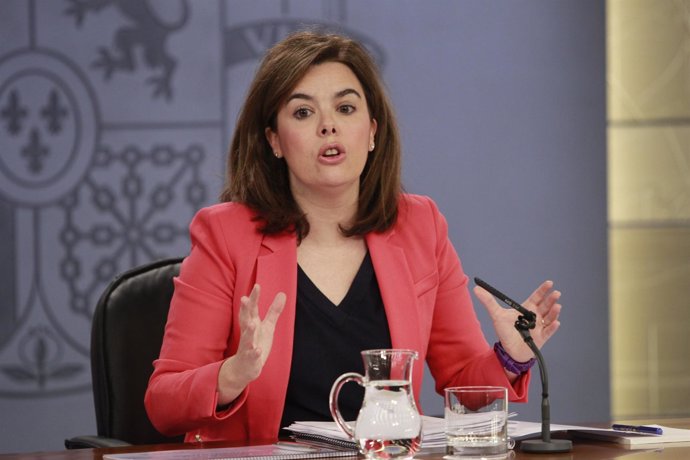 Soraya Sáenz de Santamaría en el Consejo de Ministros
