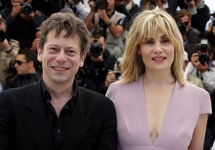Cast members Mathieu Amalric and Emmanuelle Seigner pose during a photocall for 