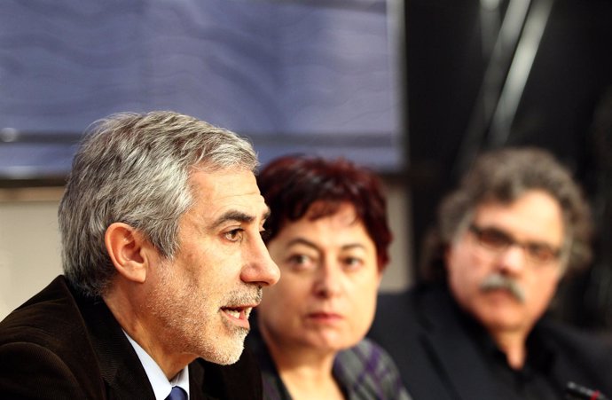 Gaspar Llamazares (IU), Olaia Fernández Davila (BNG) y Joan Tardà (ERC)