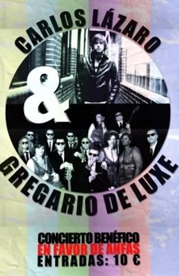 Cartel del concierto de Carlos Lázaro y Gregario De Luxe a favor de Anfas