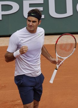 El tenista suizo Roger Federer en Roland Garros