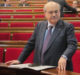 El conseller Andreu Mas-Colell, en el Parlament