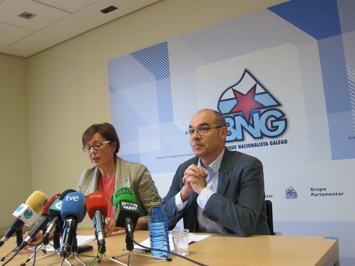 Carme Adán y Francisco Jorquera, BNG, en el Parlamento