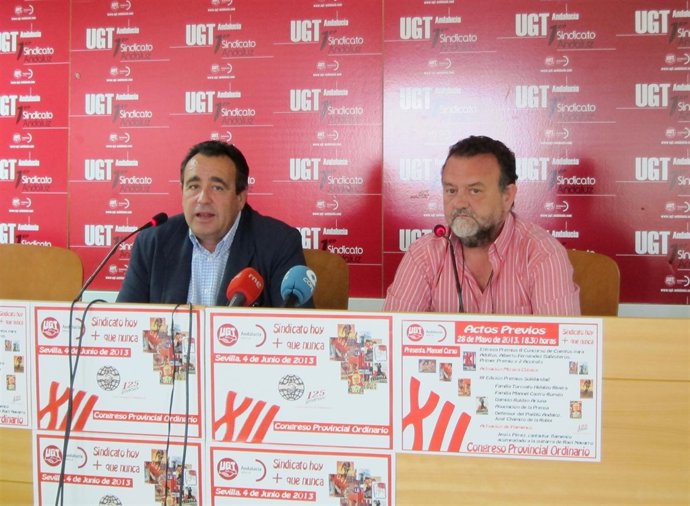 Rueda de prensa de UGT Sevilla ante el Congreso Provincial