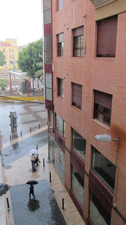 Fuertes lluvias en el centro de Murcia
