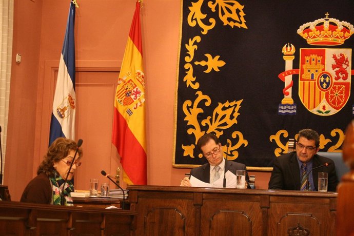La presidenta del PP alcalareño, María del Carmen Rodríguez, en el pleno. 
