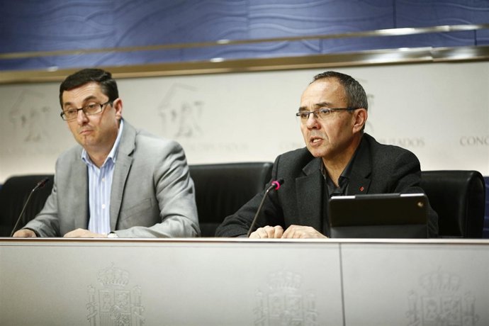José Luis Centella y Joan Coscubiela, portavoces de Izquierda Plural