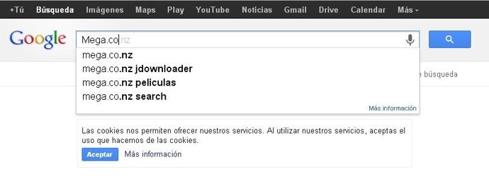 Búsquedas de Mega en Google